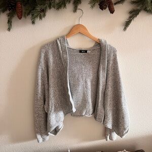 Women's Cropped Baggy Gray Sweater